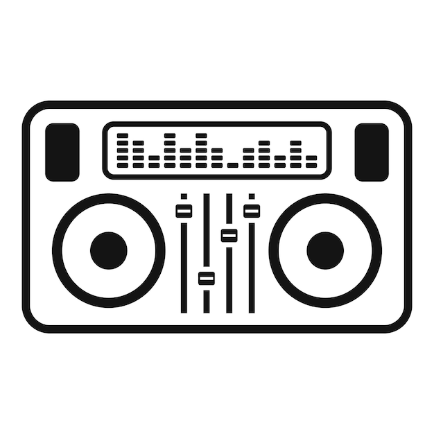 Icono de plataforma de DJ Ilustración simple del icono de vector de plataforma de DJ para diseño web aislado sobre fondo blanco