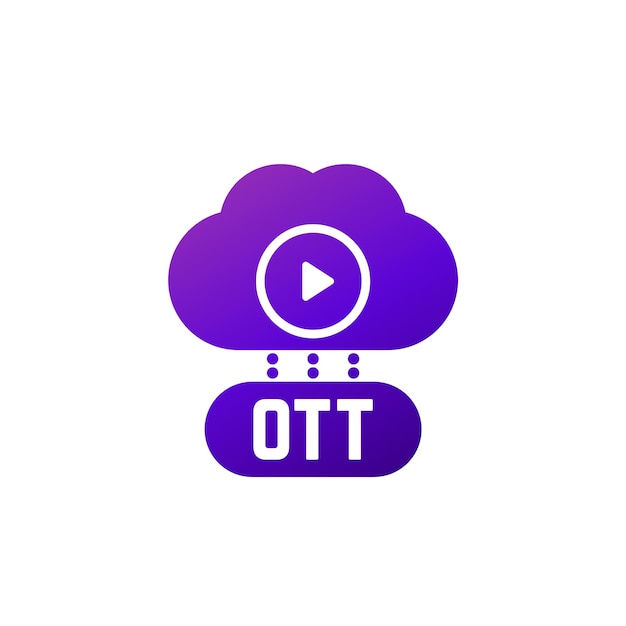 Vector icono de plataforma ott con una nube