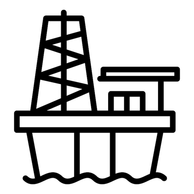 Icono de plataforma de perforación de petróleo en el mar Icono de vector de plataforma de perforación de petróleo en el mar para diseño web aislado sobre fondo blanco