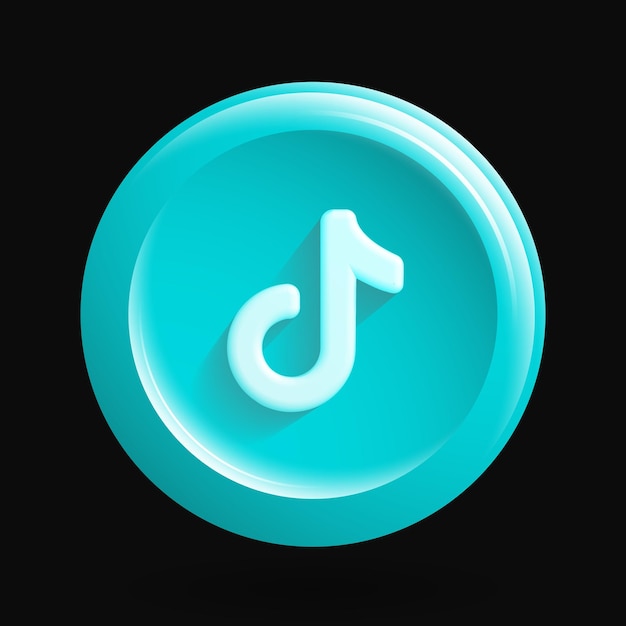 Icono de plataforma de video popular Ilustración de vector de logotipo 3D de tortuga de redes sociales