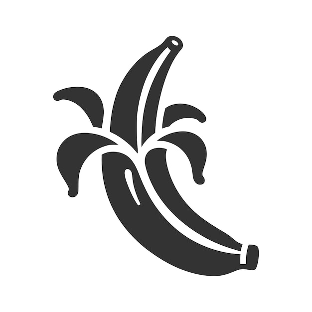 Ícono de plátano aislado en un fondo blanco Ilustración vectorial