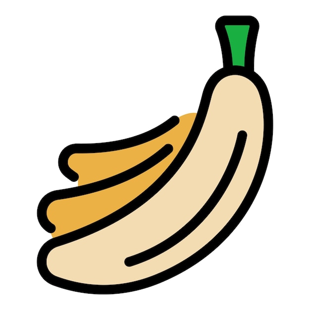 Icono de plátano Contorno de plátanos Icono vectorial de color plano aislado