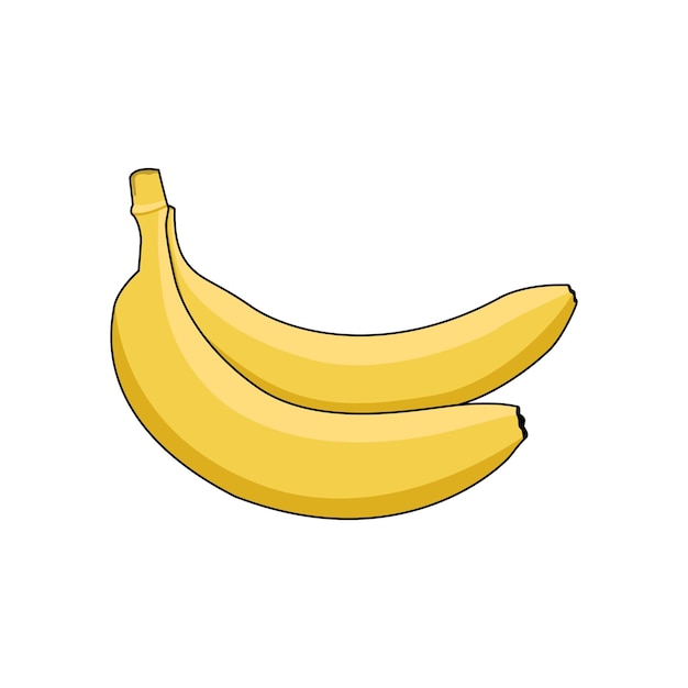 Icono de plátano con diseño plano