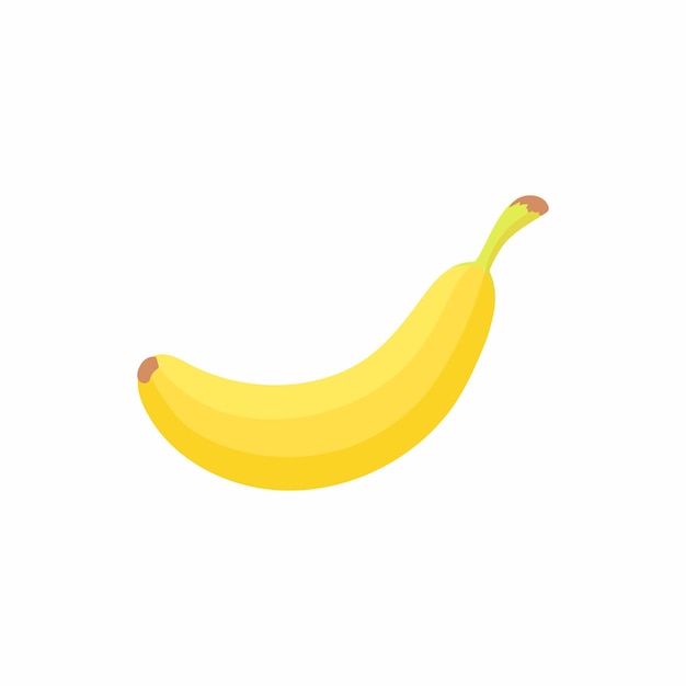 icono de plátano en estilo de dibujos animados sobre un fondo blanco