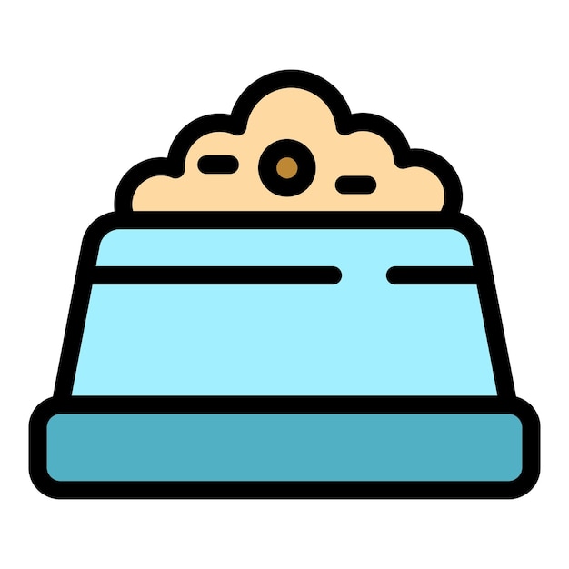 El icono del plato de alimentación para perros es un icono vectorial de color plano aislado.
