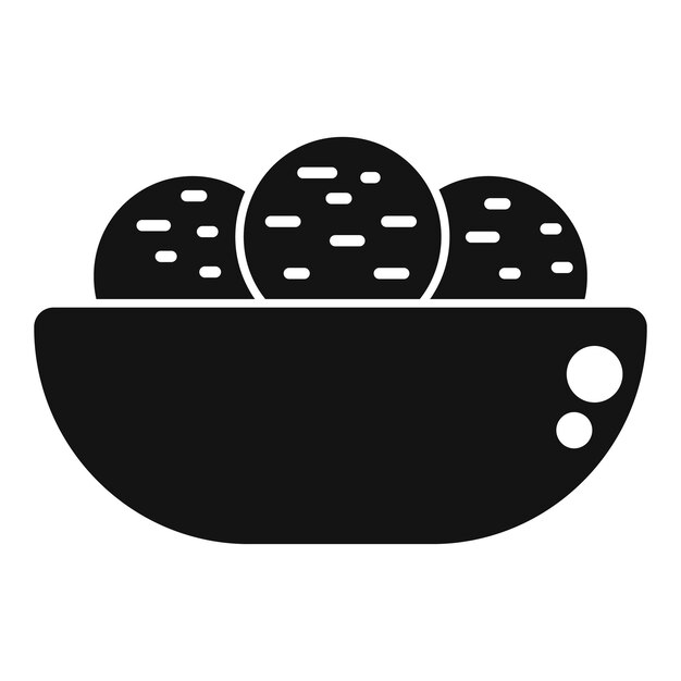 Icono de plato de falafel simple vector Bola de cocina Ensalada saludable