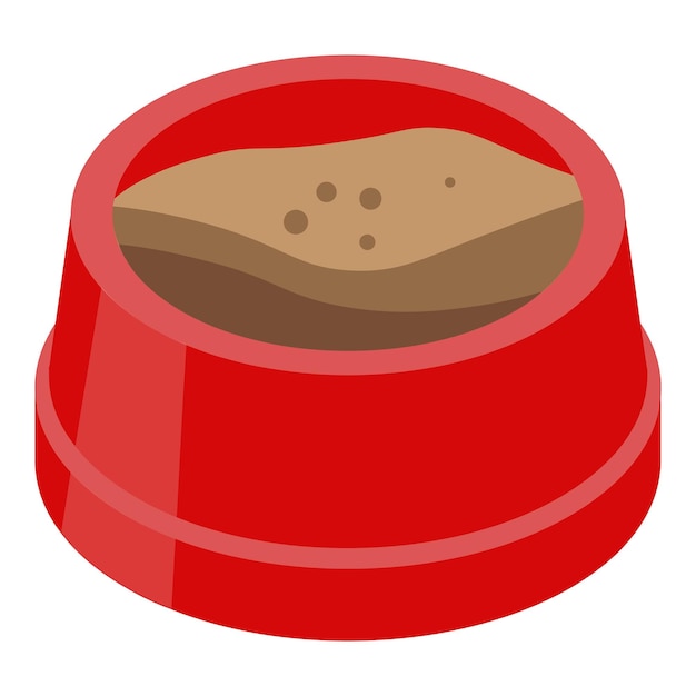 Icono de plato de hámster de comida Isométrico de icono de vector de plato de hámster de comida para diseño web aislado sobre fondo blanco