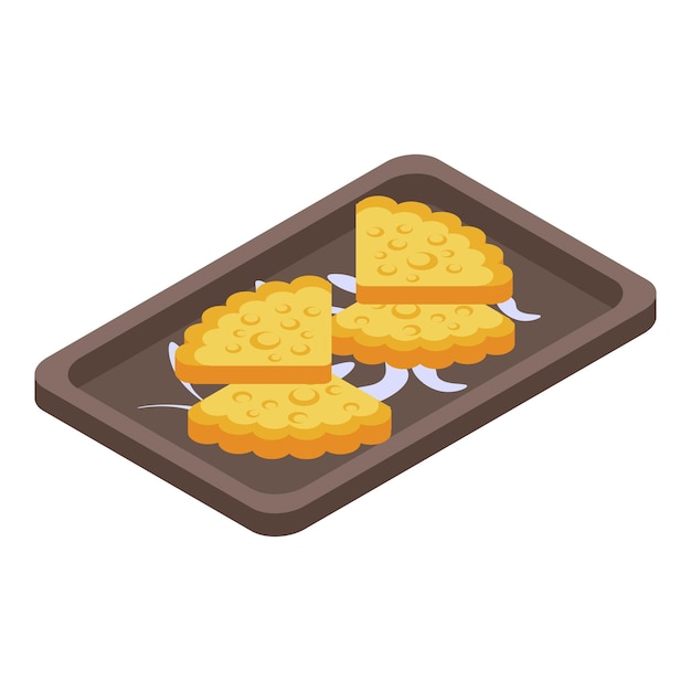Icono de plato de maíz indio Isométrico del icono de vector de plato de maíz indio para diseño web aislado sobre fondo blanco
