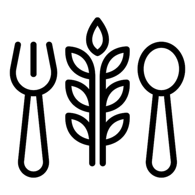 Icono de platos ecológicos vector de contorno Comida vegetariana Dieta saludable