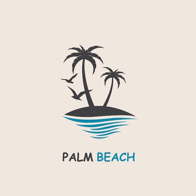 icono de playa de palmeras