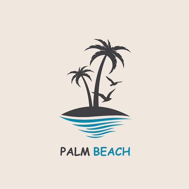 icono de playa de palmeras