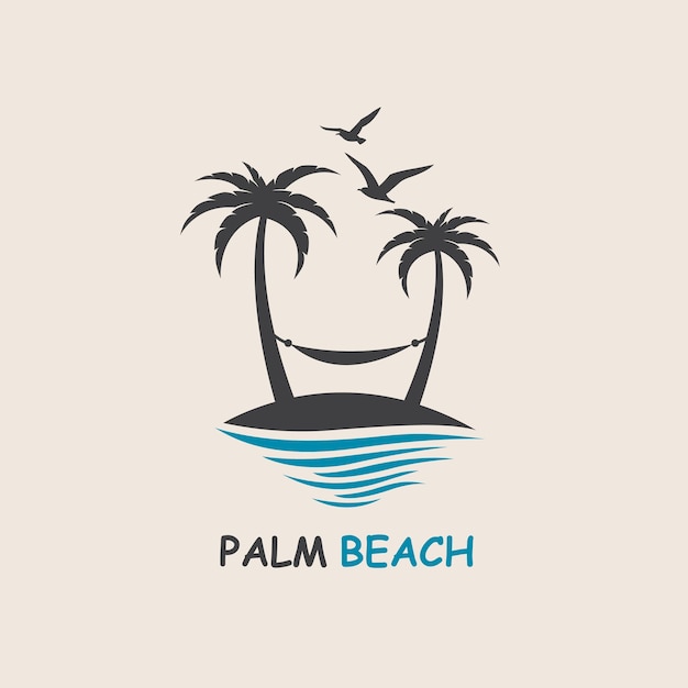 icono de playa de palmeras