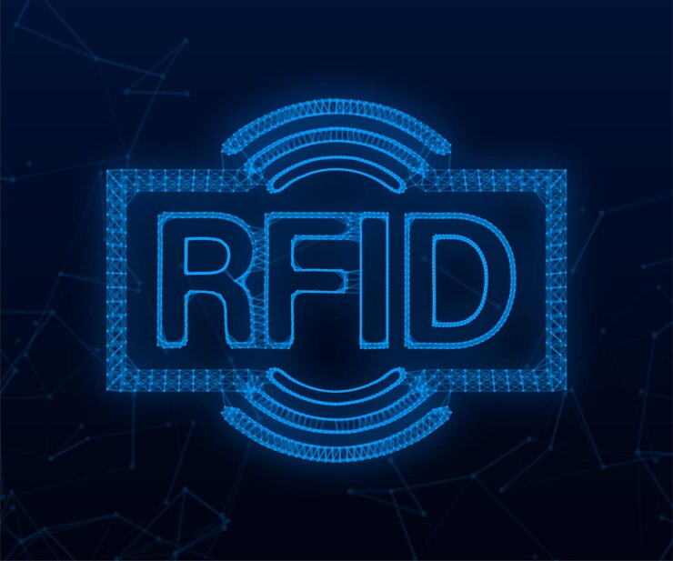 Vector icono de plexo de identificación de radiofrecuencia rfid concepto de tecnología tecnología digital