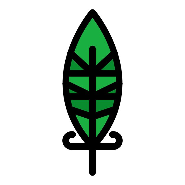 Icono de pluma de animal Contorno del icono vectorial de plumas de animal Color plano aislado