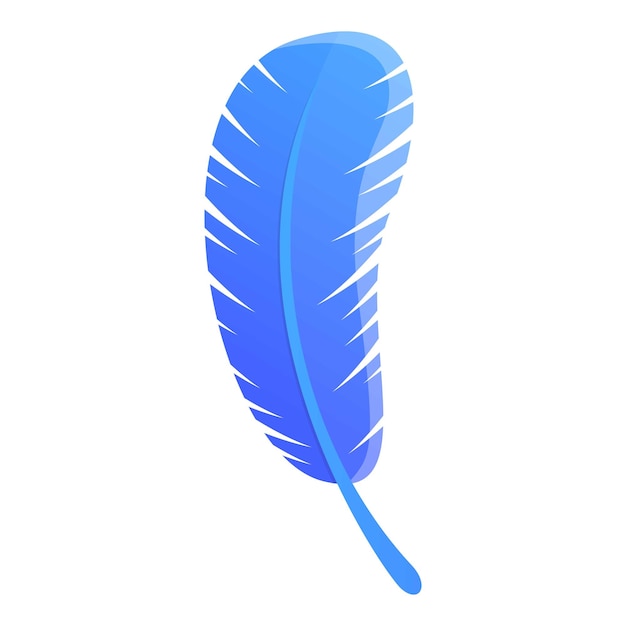 Icono de pluma azul Icono vectorial de plumas azules para el diseño web aislado sobre fondo blanco