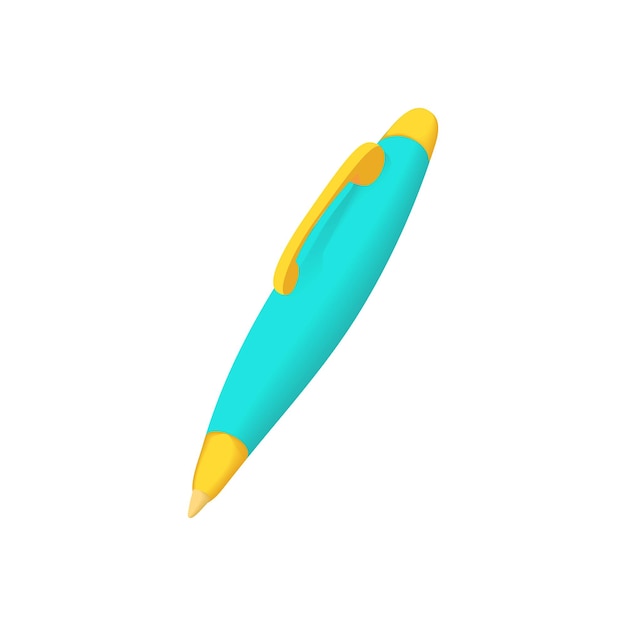 Vector icono de pluma en estilo de dibujos animados aislado sobre fondo blanco símbolo de escritura