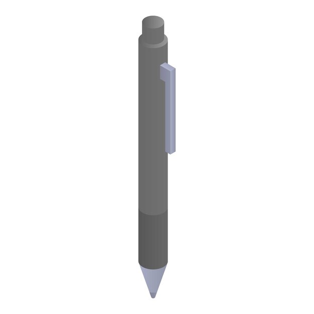 Icono de pluma de plástico Isométrica del icono de vector de pluma de plástico para diseño web aislado sobre fondo blanco