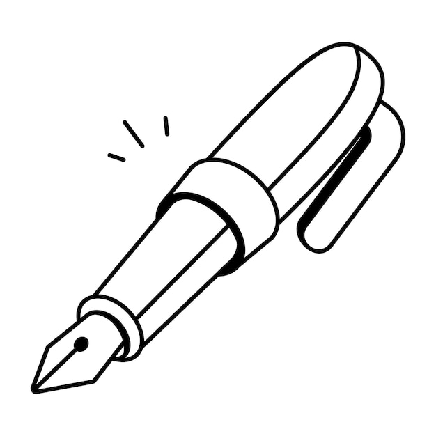 Icono de pluma pluma en estilo de dibujo