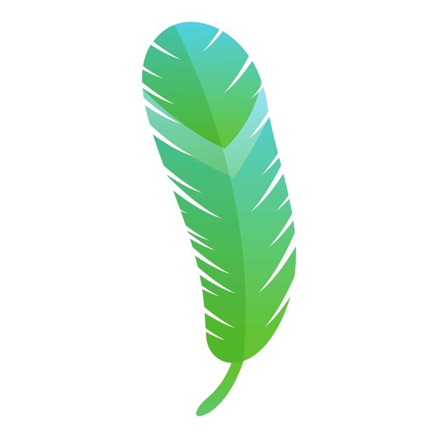 Icono de pluma verde icono vectorial de plumas verdes para el diseño web aislado sobre fondo blanco