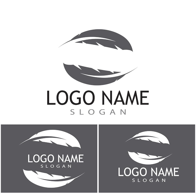 Icono de plumas Diseño de ilustración vectorial Plantilla de logotipo