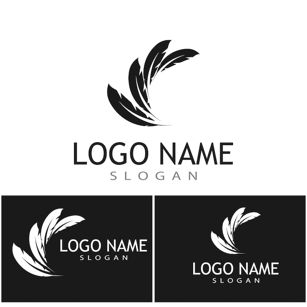 Icono de plumas Diseño de ilustración vectorial Plantilla de logotipo