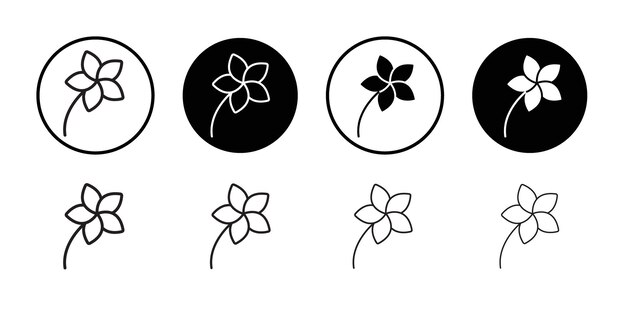 icono de plumeria Ilustración de línea delgada plana vectorial