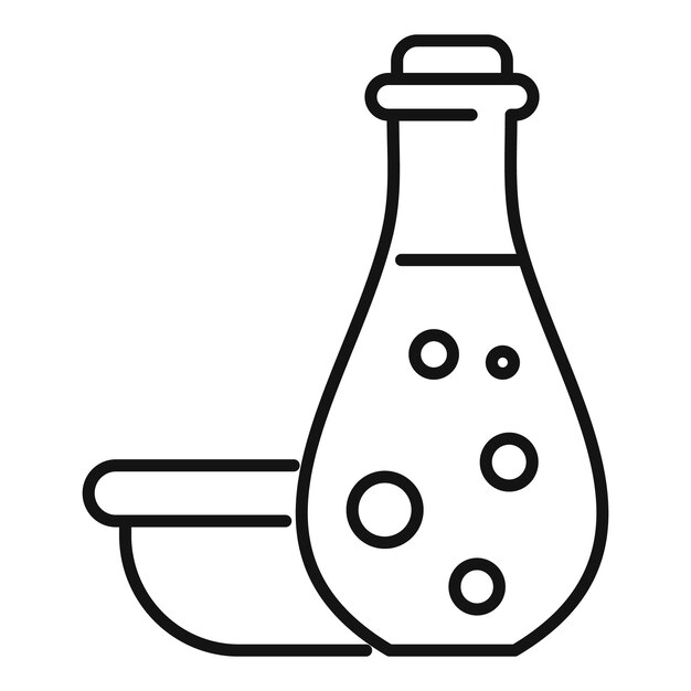 Icono de poción de aceite facial Icono de vector de poción de aceite facial de contorno para diseño web aislado sobre fondo blanco