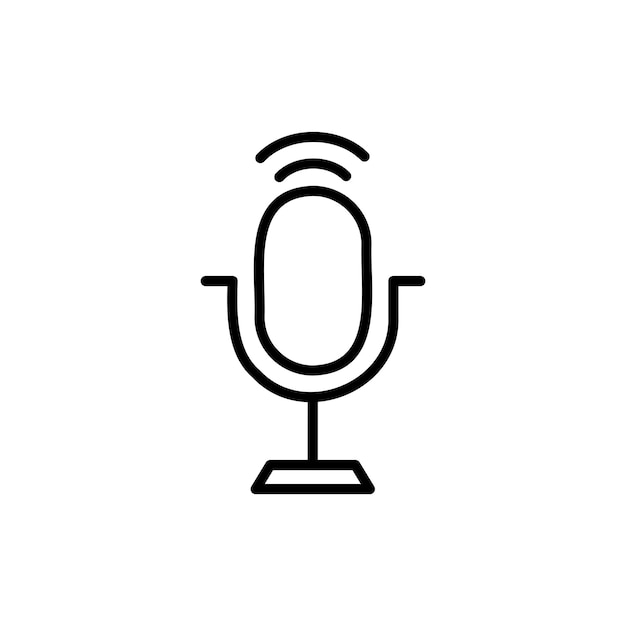 Icono de podcast aislado en fondo blanco