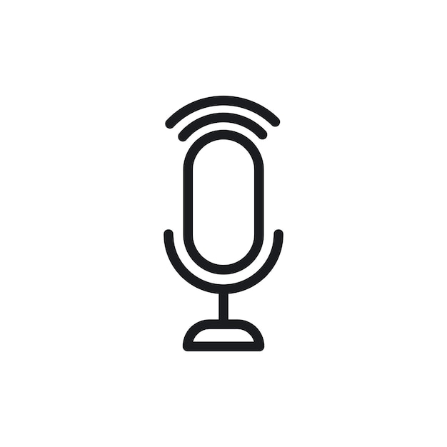 Icono de podcast aislado en fondo blanco
