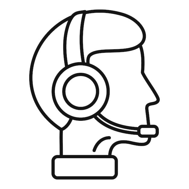Icono de podcast de hombre Icono de vector de podcast de hombre de esquema para diseño web aislado sobre fondo blanco