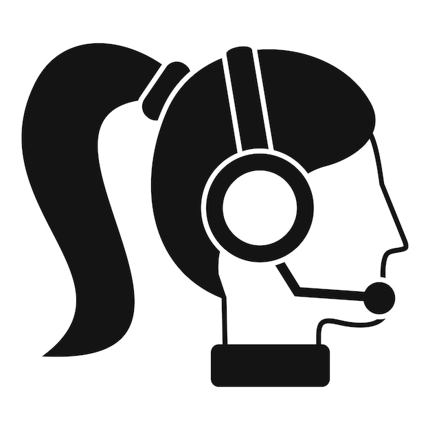 Icono de podcast de mujer Ilustración simple del icono de vector de podcast de mujer para diseño web aislado sobre fondo blanco