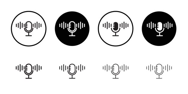 Ícono de podcast Vector ilustración de línea delgada plana