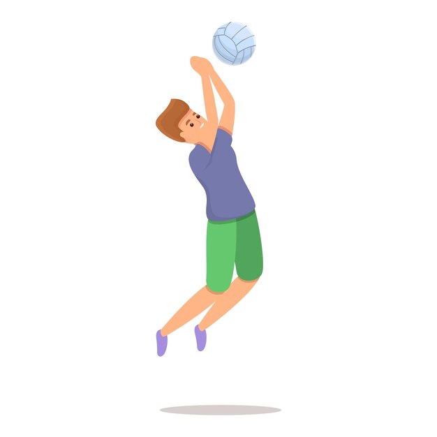 Icono de una poderosa patada de voleibol Icono vectorial de una potente patada de volleibol para el diseño web aislado sobre un fondo blanco