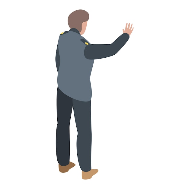 Icono de la policía fronteriza Isométrica del icono de vector de la policía fronteriza para diseño web aislado sobre fondo blanco
