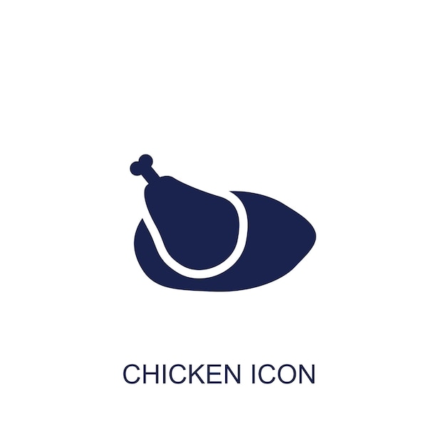 Vector icono de pollo fondo blanco