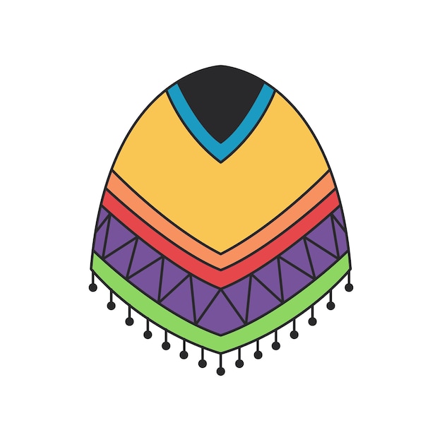 Vector el icono del poncho mexicano