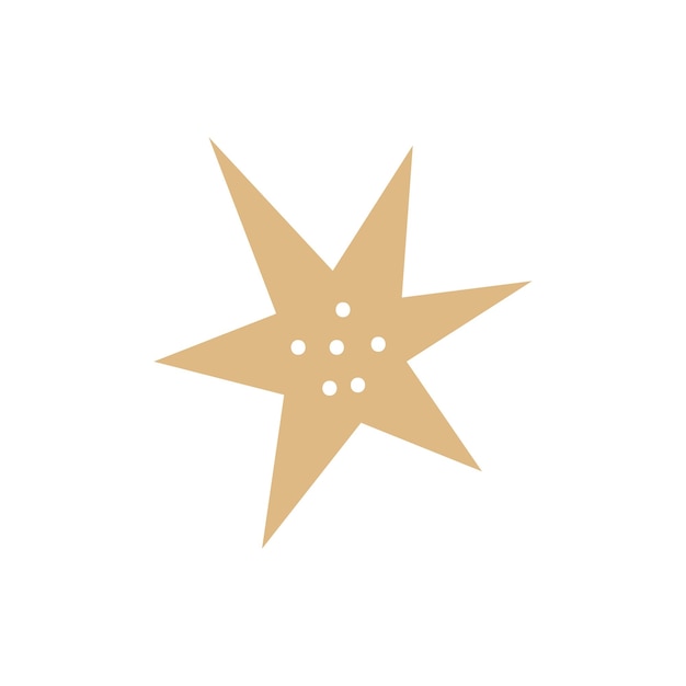 Vector icono popular plano de color dorado estrella simple moderno en blanco