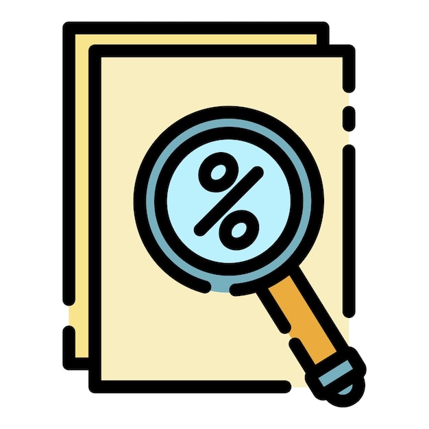 Icono de porcentaje de finanzas Contorno porcentaje de finanzas vector icono color plano aislado