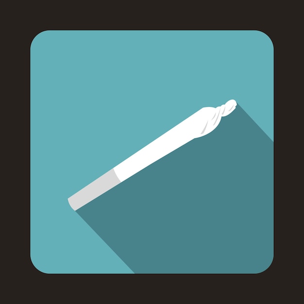 Icono de porro de marihuana en estilo plano sobre un fondo azul bebé