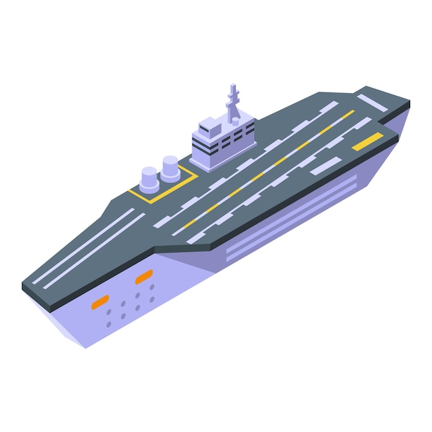 Icono de portaaviones de helicóptero Isométrico de icono de vector de portaaviones de helicóptero para diseño web aislado sobre fondo blanco