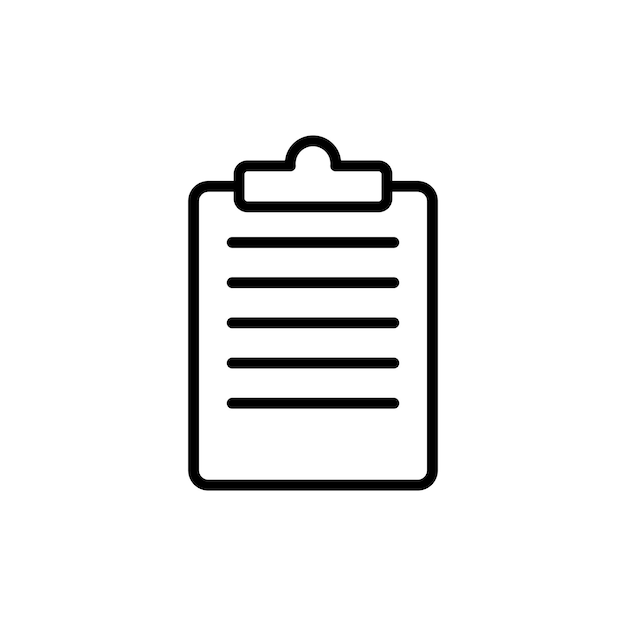 El icono del portapapeles aislado sobre un fondo blanco