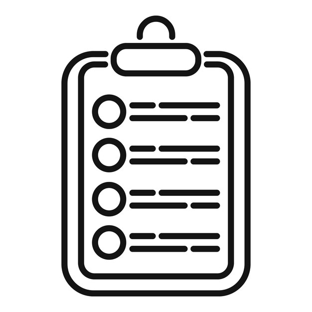 Icono del portapapeles del cliente esquema vector Sistema de plataforma de datos CRM