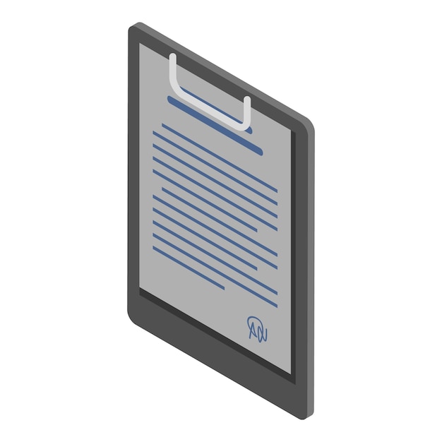 Icono del portapapeles de documentos Isométrico del icono de vector del portapapeles de documentos para diseño web aislado sobre fondo blanco