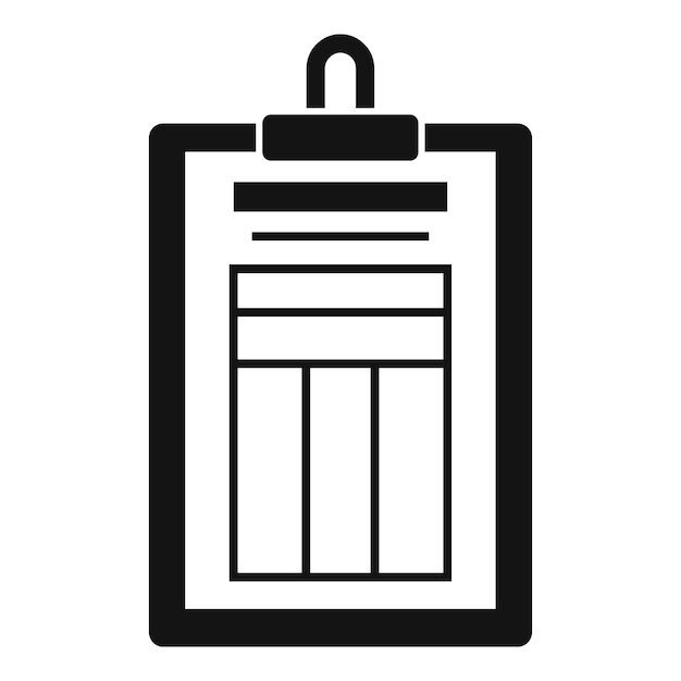 Icono del portapapeles del estimador Ilustración simple del icono del vector del portapapeles del estimador para diseño web aislado sobre fondo blanco