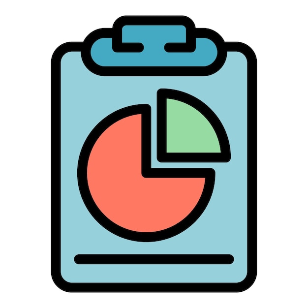 Icono del portapapeles del gráfico Icono del tapapapeles del diagrama del gráfico del diagrama El color del icono del portapapeler vectorial es plano y aislado