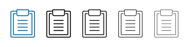 Icono del portapapeles Logotipo vectorial de esquema para la aplicación web