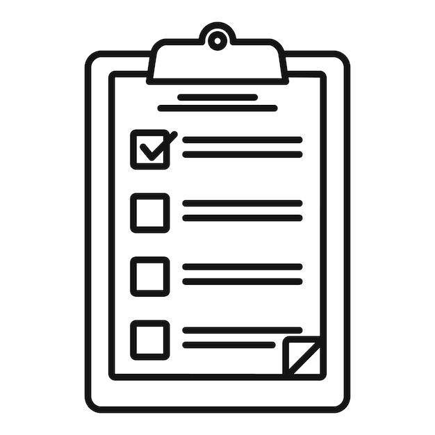 Icono del portapapeles de sociología Contorno del icono de vector del portapapeles de sociología para diseño web aislado en fondo blanco