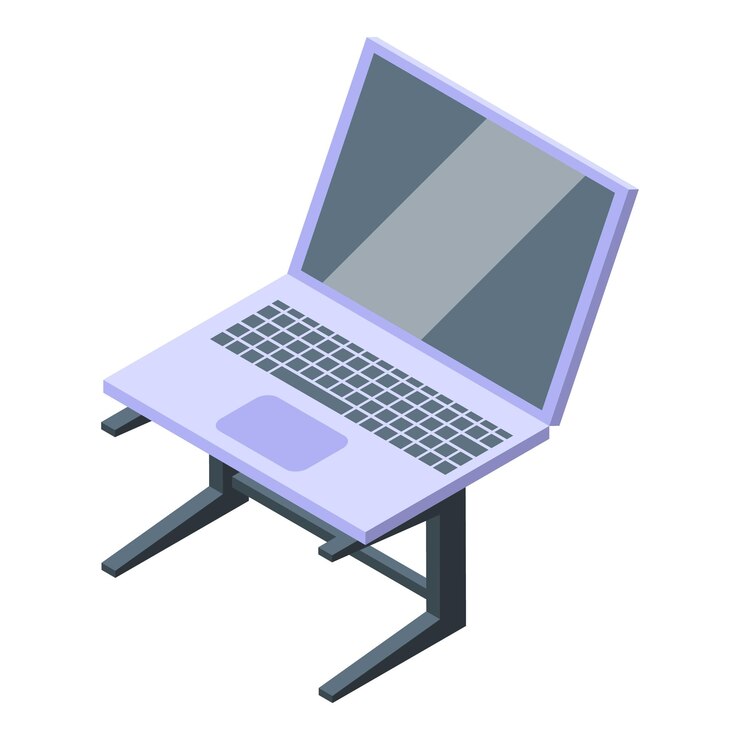 Vector icono de portátil ergonómico vector isométrico teléfono de oficina bandeja de trabajo