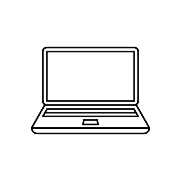 El icono del portátil está aislado sobre un fondo blanco