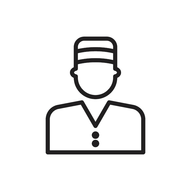 icono de Porter Ilustración de línea delgada plana vectorial